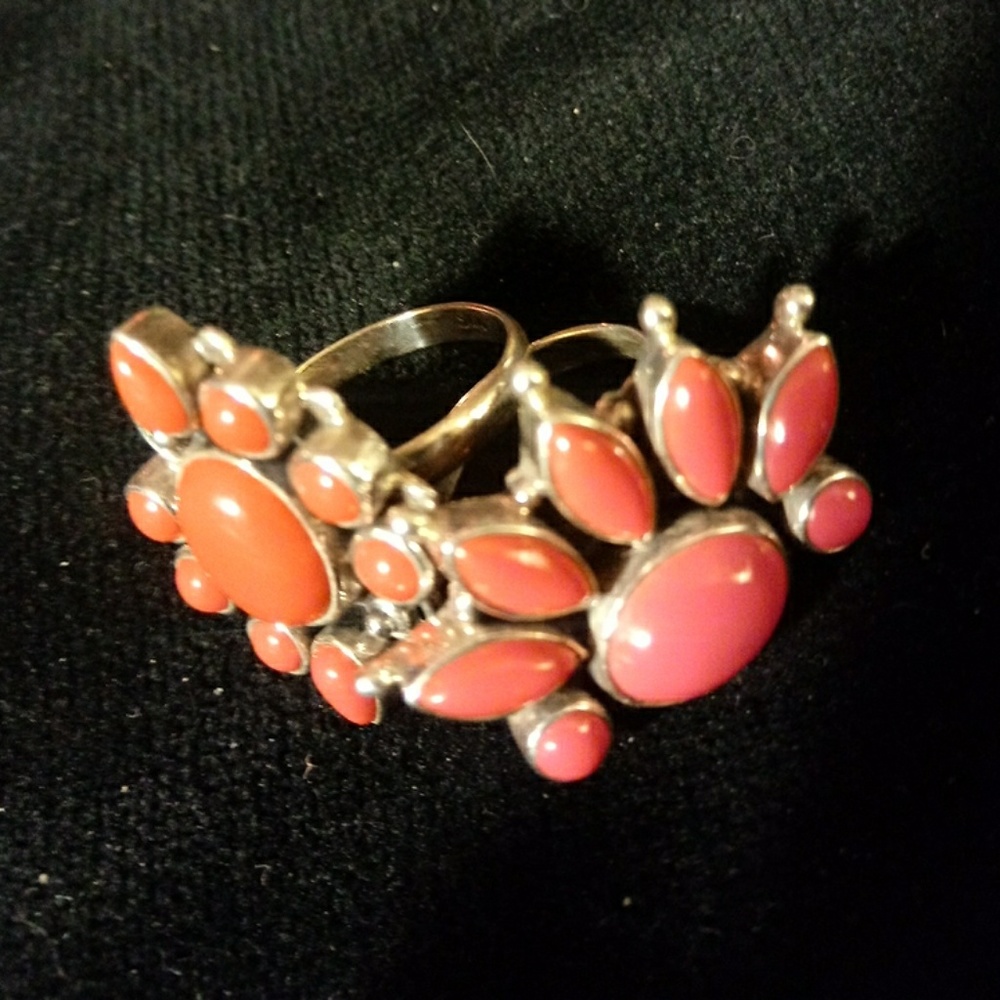 925 Sterling Pair of Jasper Rings